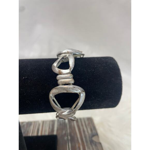 Women's Silver Chain Stretch Bracelet Chunky - Picture 3 of 6